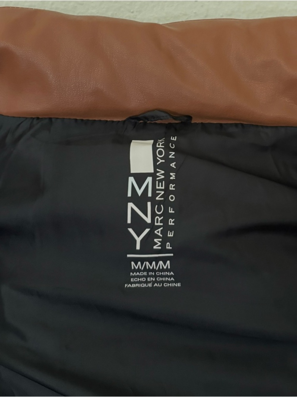 Marc New York Performance Alex Faux Leather Puff Jacket in Brown - Picture 5 of 6